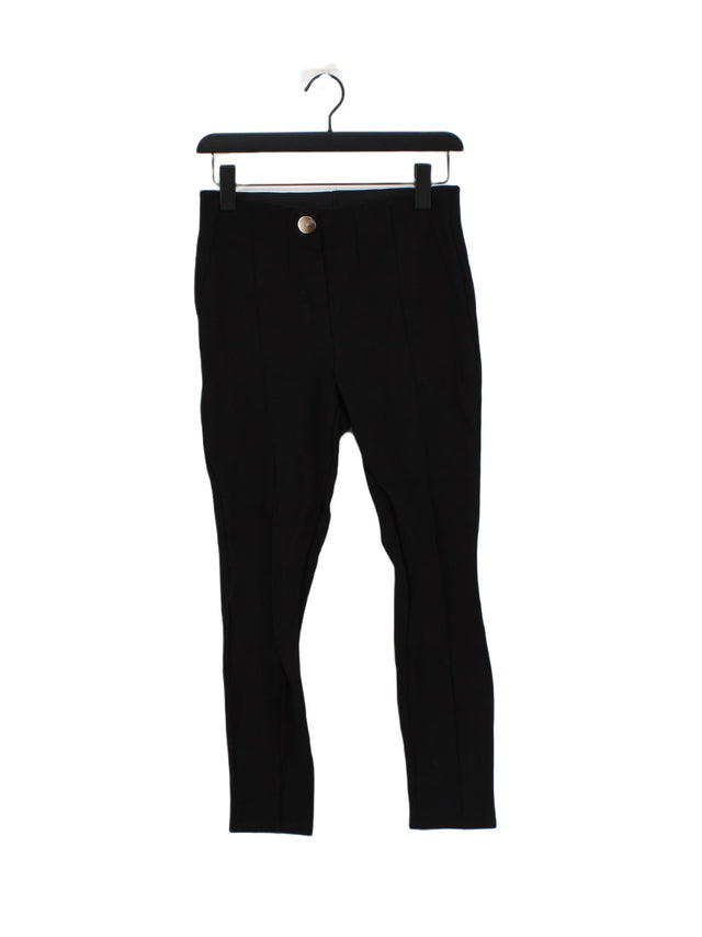 Zara Women's Suit Trousers M Black Viscose with Elastane, Polyamide