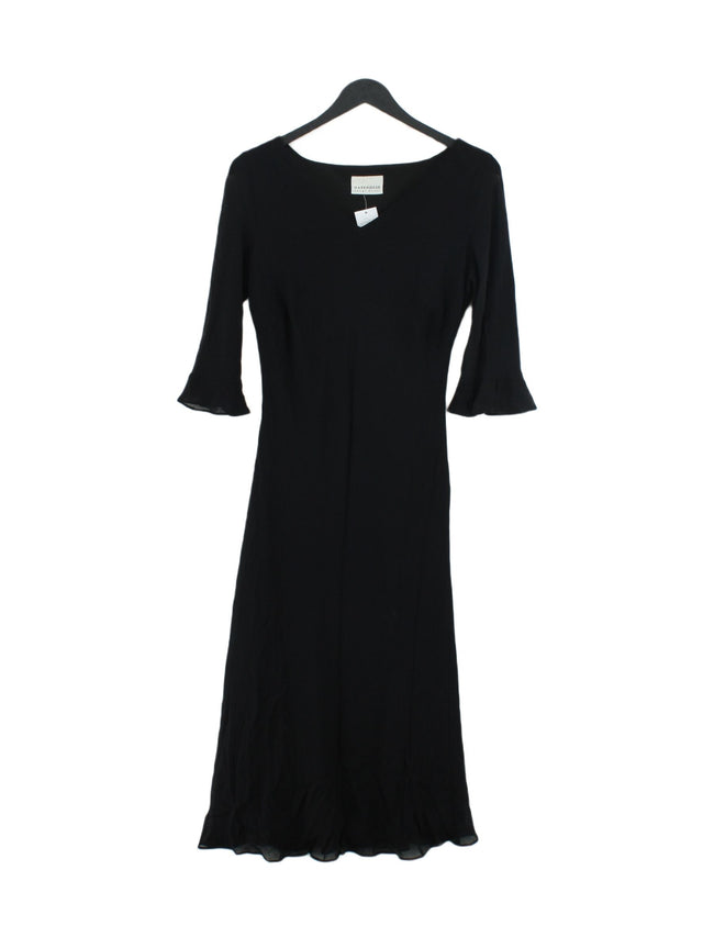 Warehouse Women's Midi Dress UK 12 Black Viscose with Polyester
