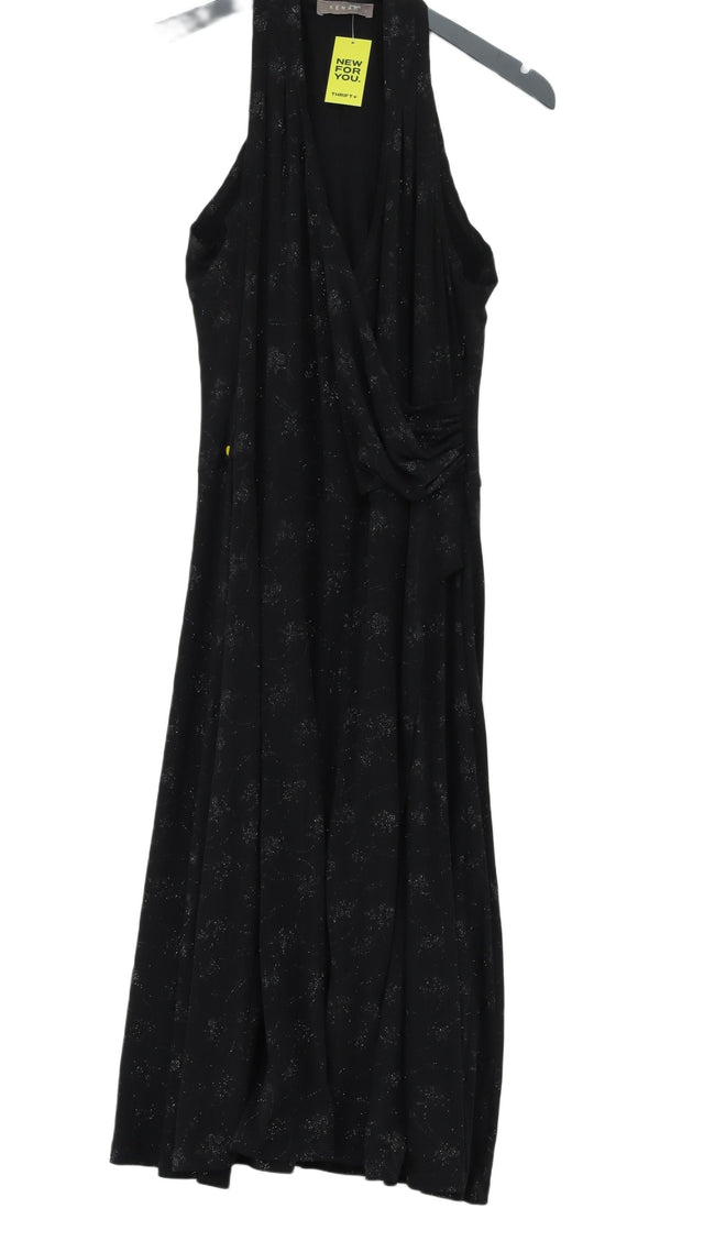 Kenar Women's Midi Dress UK 16 Black Polyester with Elastane