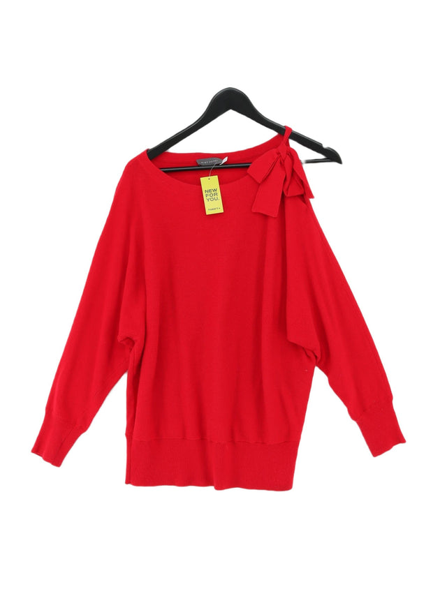 Mint Velvet Women's Jumper S Red Cotton with Cashmere, Polyamide, Viscose