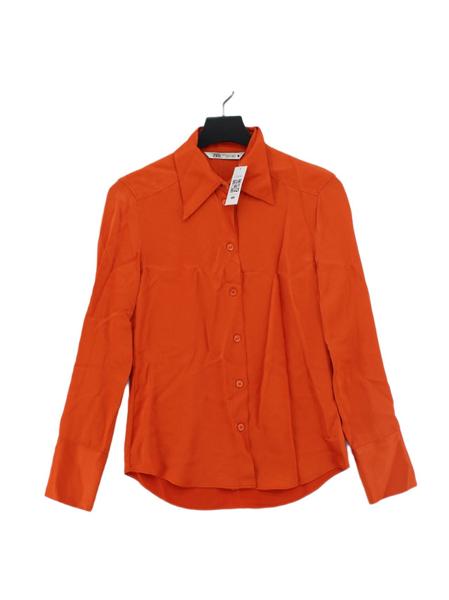 Zara Women's Shirt XS Orange 100% Viscose