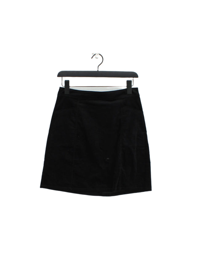 Loft Women's Midi Skirt UK 4 Black Cotton with Spandex, Viscose