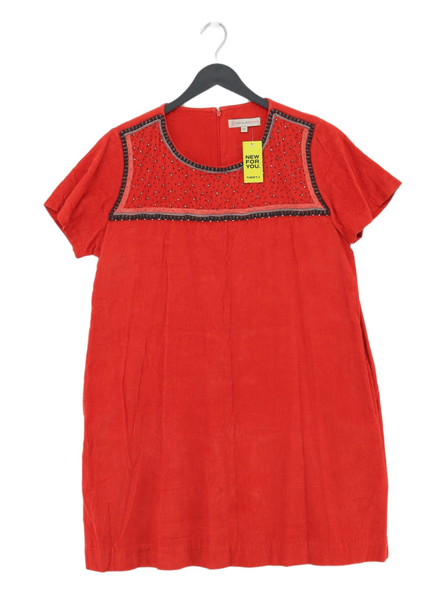 Paul & Joe Sister Women's Midi Dress UK 14 Red 100% Cotton