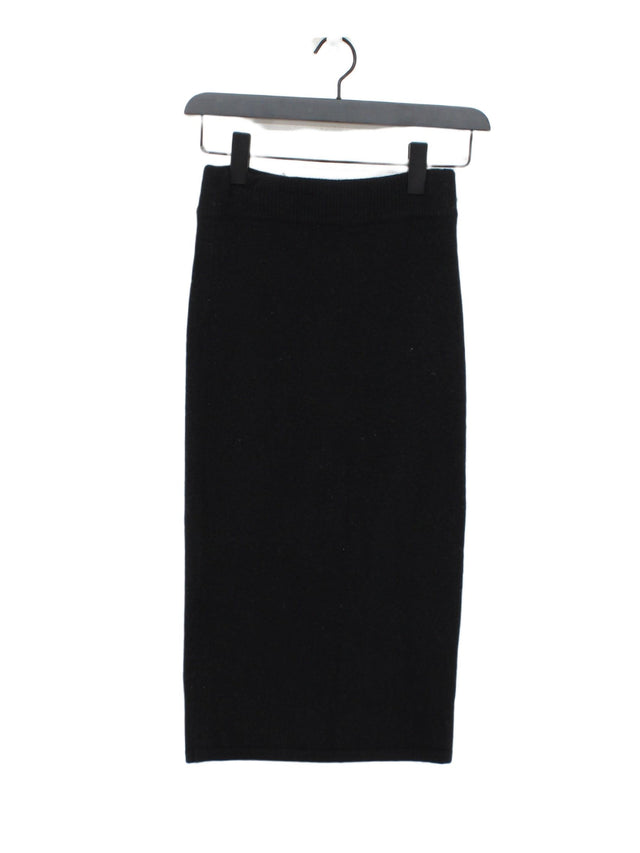 Whistles Women's Midi Skirt S Black Wool with Polyamide