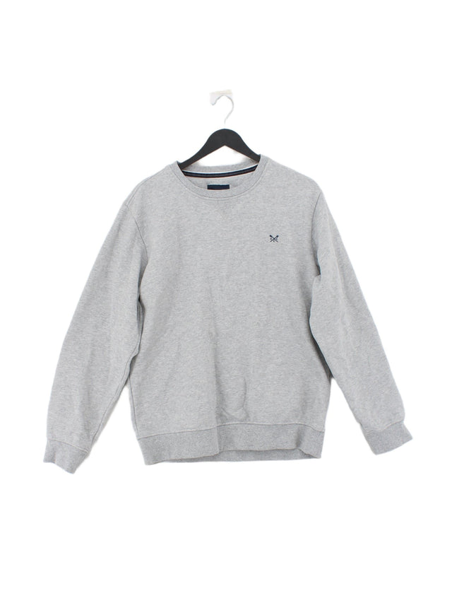 Crew Clothing Men's Jumper L Grey Cotton with Polyester
