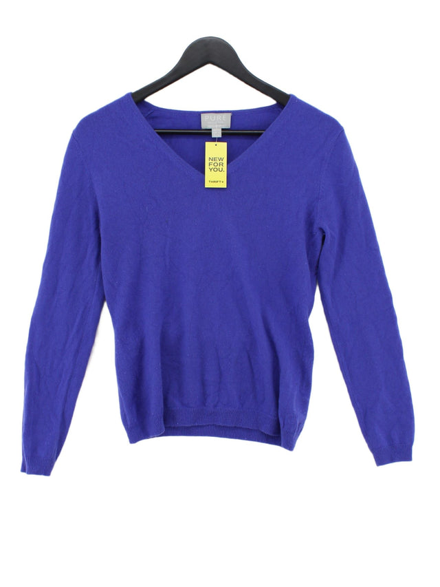 Pure Collection Women's Jumper UK 10 Purple 100% Cashmere