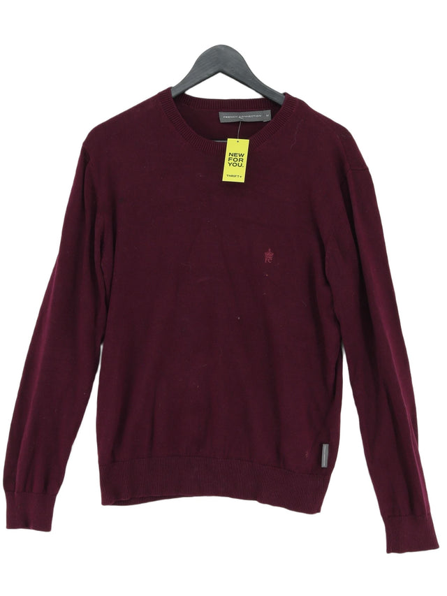 French Connection Men's Jumper M Purple 100% Cotton