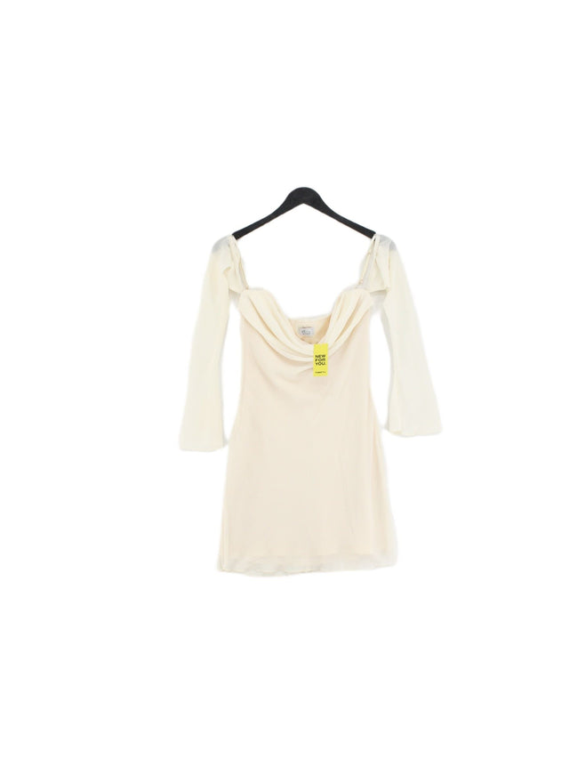 Oh Polly Women's Mini Dress UK 8 Cream Polyester with Elastane