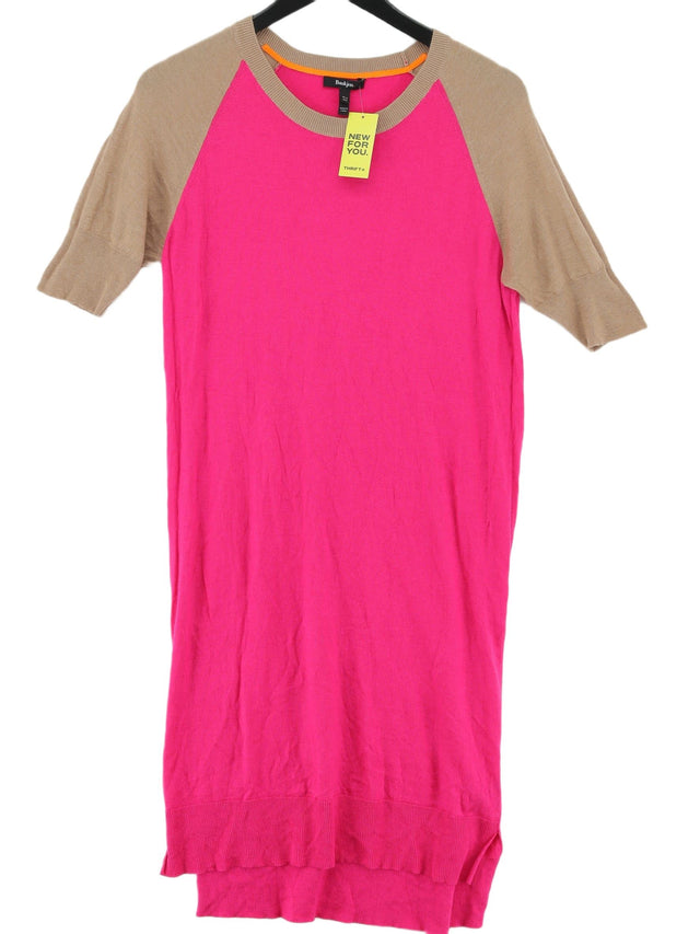 Baukjen Women's Midi Dress UK 12 Pink Viscose with Cashmere, Nylon, Other