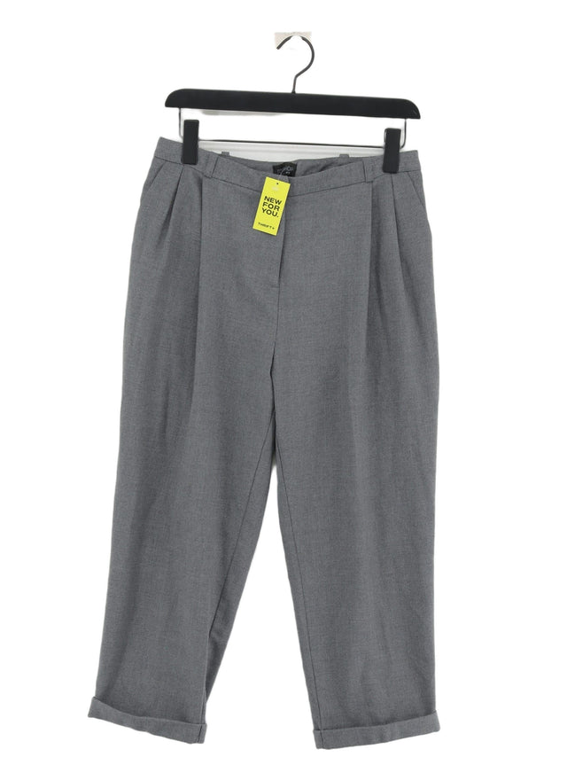 Topshop Women's Suit Trousers UK 10 Grey Polyester with Elastane, Viscose, Wool