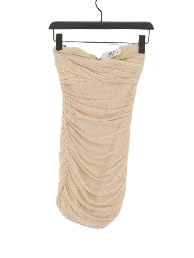 Bebe Women's Mini Dress XS Cream Nylon with Spandex