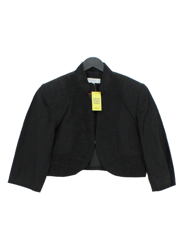 Next Women's Coat UK 10 Black Linen with Polyester