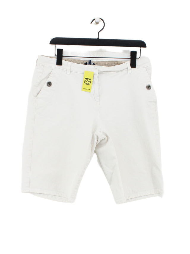 Maine Women's Shorts UK 14 White Cotton with Elastane