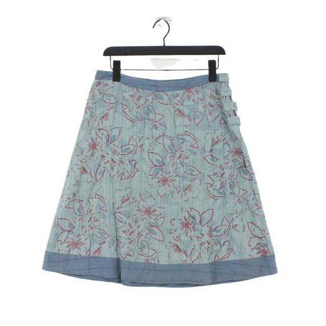 White Stuff Women's Midi Skirt UK 12 Blue 100% Cotton