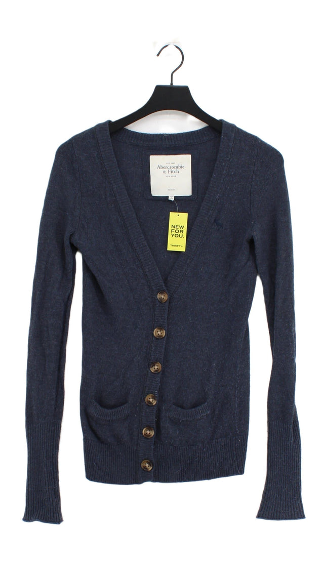 Abercrombie & Fitch Women's Cardigan M Blue Viscose with Nylon