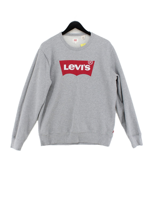 Levi’s Men's Hoodie M Grey Cotton with Polyester
