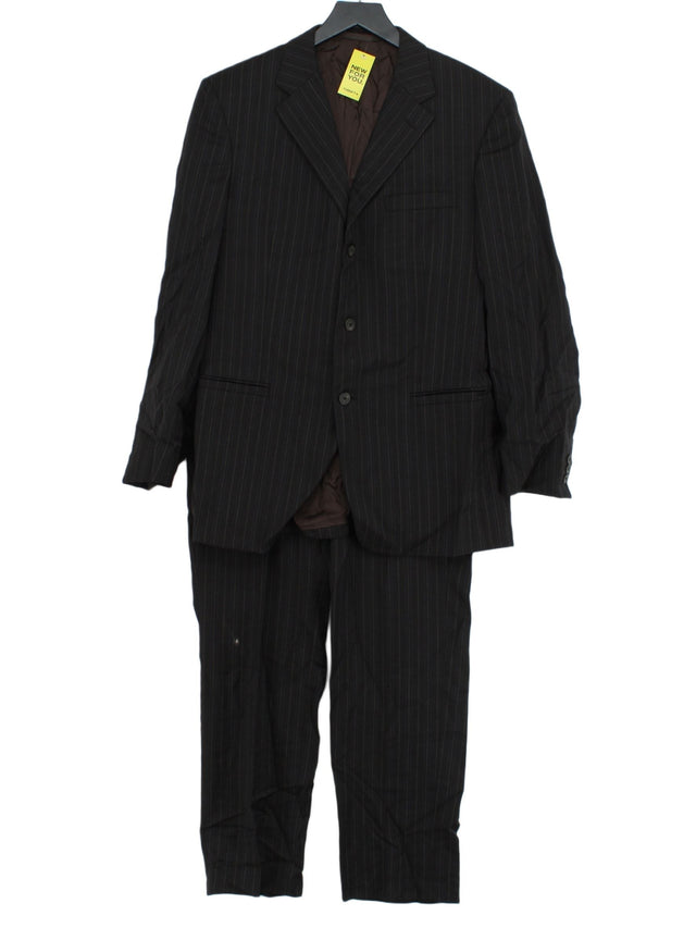 Versace Men's Two Piece Suit Chest: 40 in; Waist: 34 in Black 100% Viscose