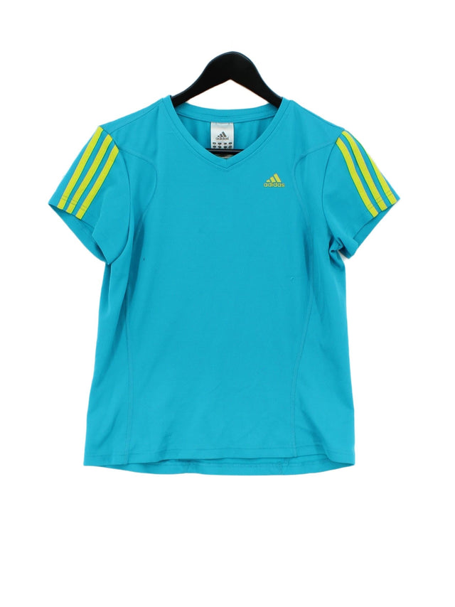 Adidas Women's T-Shirt UK 14 Blue 100% Polyester