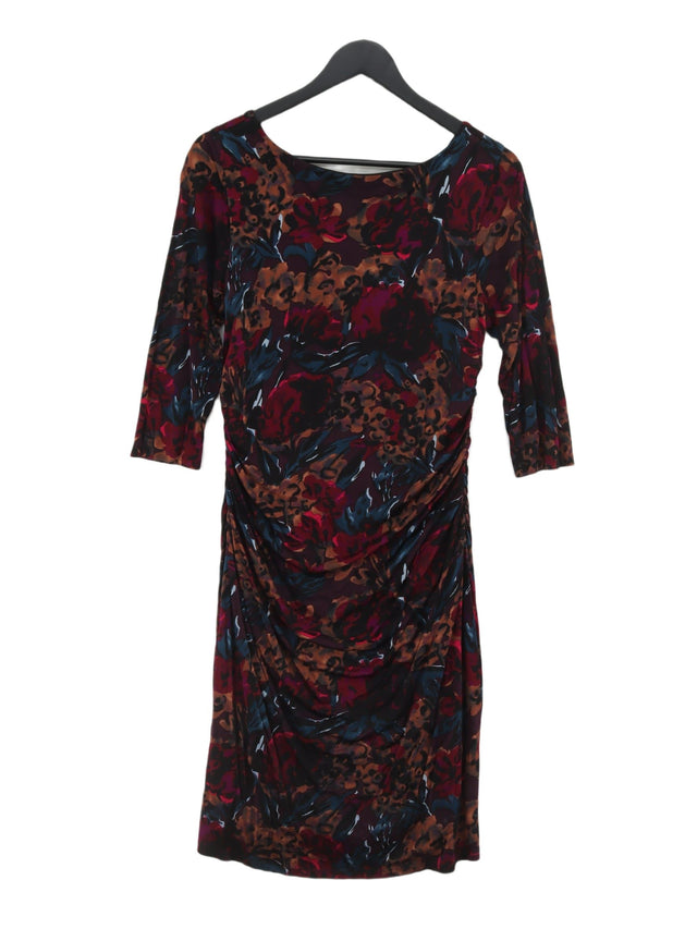 Coast Women's Midi Dress UK 14 Multi Viscose with Polyester