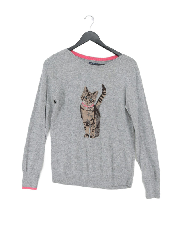 Joules Women's Jumper UK 12 Grey Cotton with Other, Polyamide, Silk, Viscose