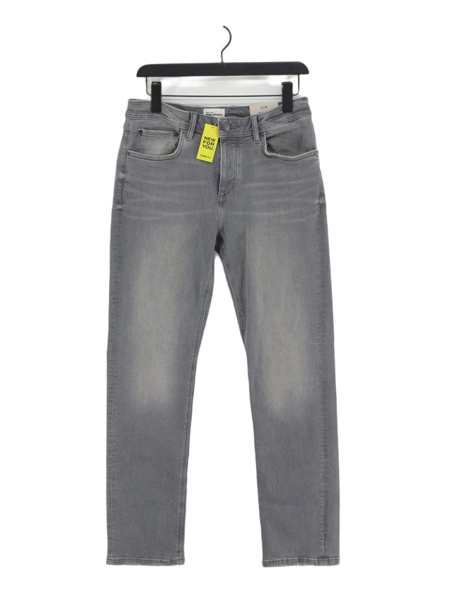 River Island Men's Jeans W 30 in; L 32 in Grey Cotton with Elastane