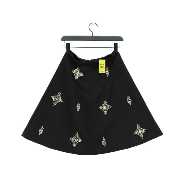 Ted Baker Women's Midi Skirt UK 8 Black Polyester with Elastane