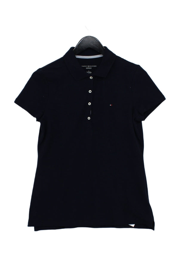 Tommy Hilfiger Women's Polo M Blue Cotton with Elastane