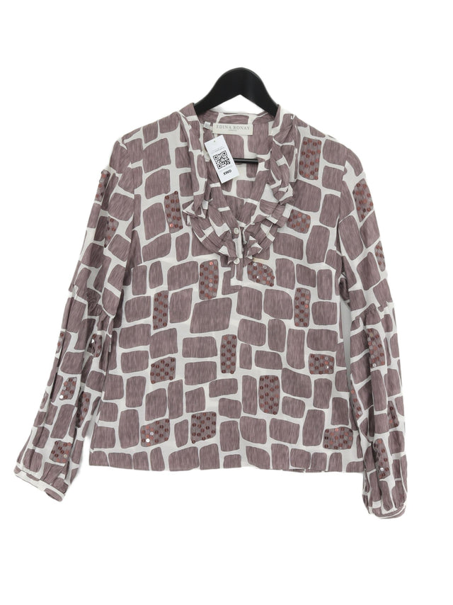 Edina Ronay Women's Blouse UK 12 Brown 100% Other