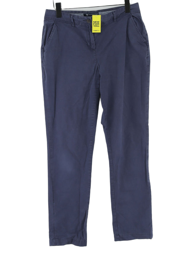 Crew Clothing Women's Trousers UK 12 Blue Cotton with Elastane