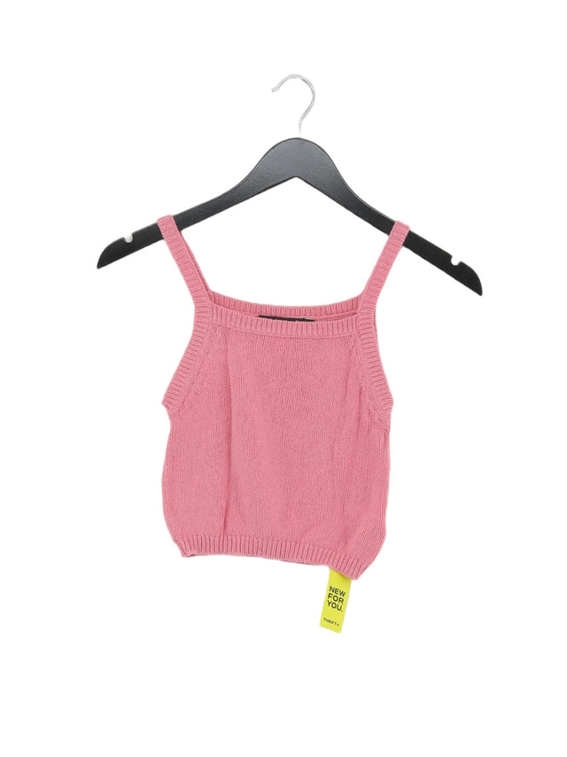 Glassons Women's Top S Pink 100% Cotton