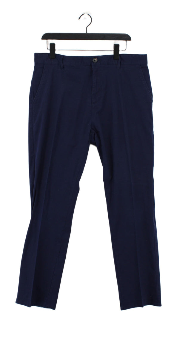 Next Men's Suit Trousers W 36 in; L 29 in Blue Cotton with Elastane