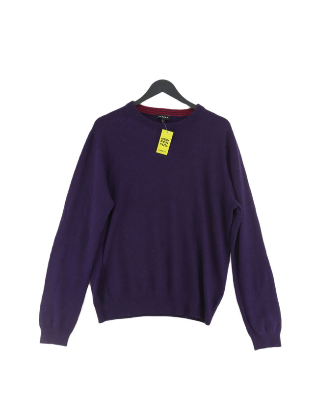 Jaeger Women's Jumper L Purple Wool with Cashmere