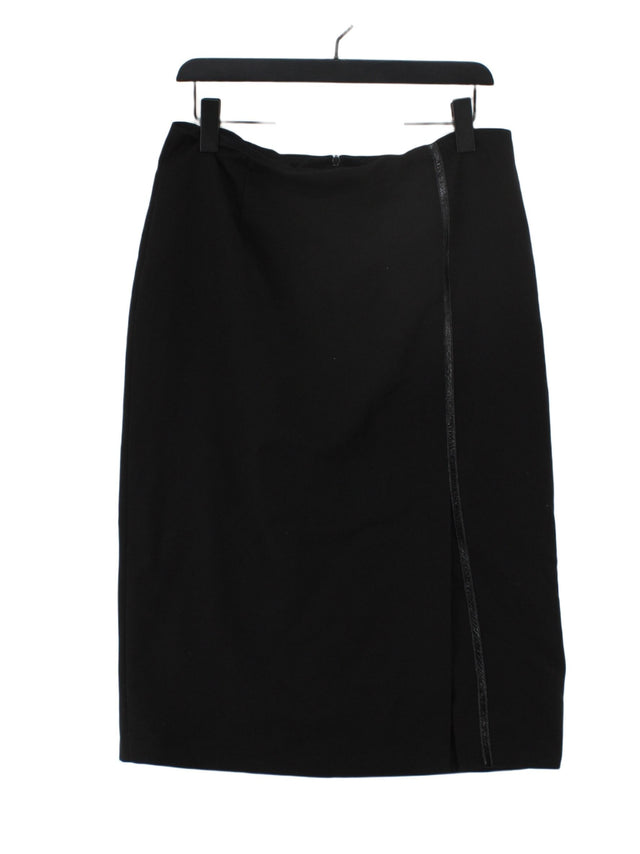 Aria Women's Midi Skirt UK 14 Black Polyester with Spandex, Viscose