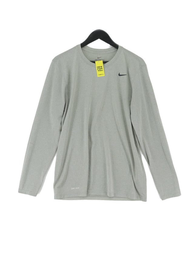 Nike Men's Shirt L Grey 100% Polyester