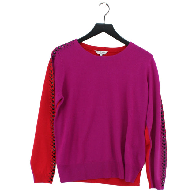 L.K. Bennett Women's Jumper L Purple Wool with Cashmere