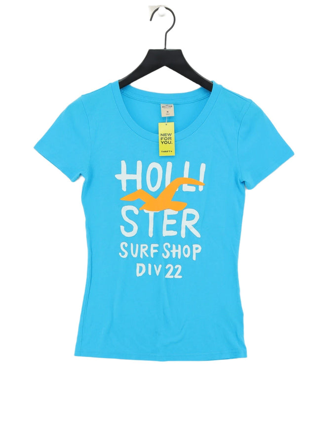 Hollister Women's T-Shirt M Blue Cotton with Polyester