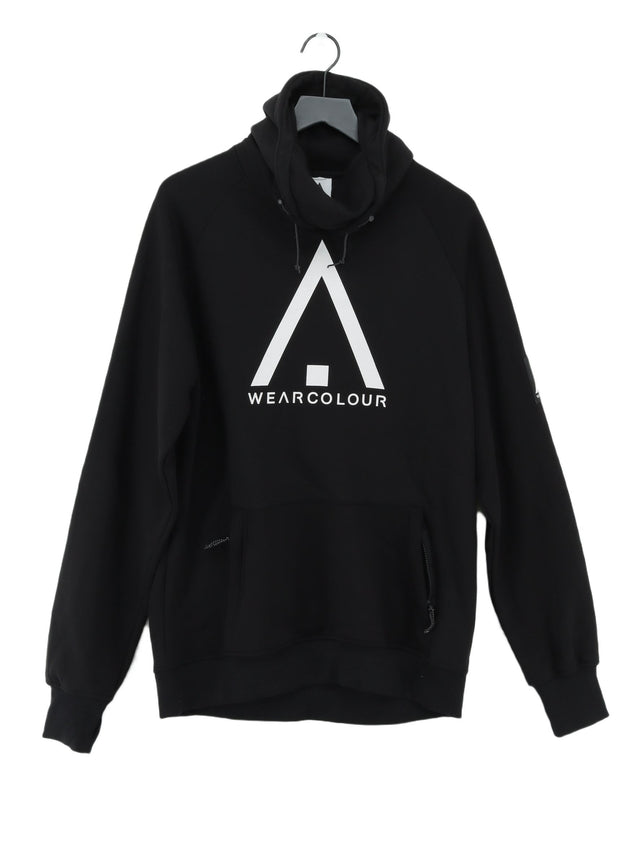 Wear Colour Men's Hoodie L Black Cotton with Polyester