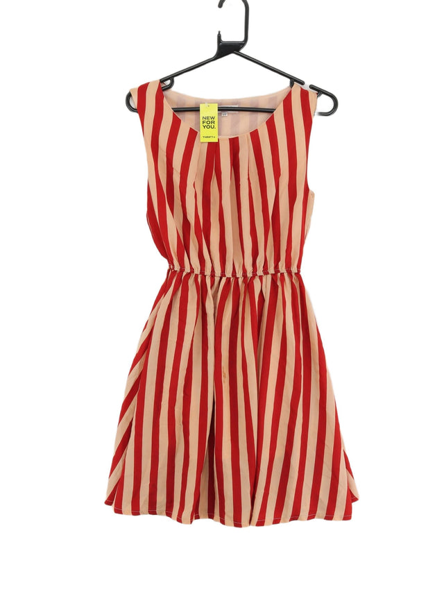 Vintage Goldkid Women's Midi Dress S Tan Polyester with Cotton