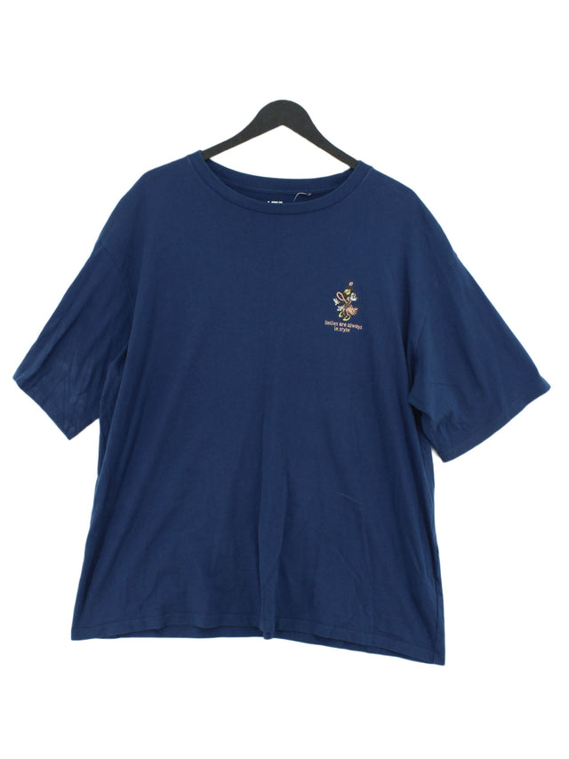 Uniqlo Men's T-Shirt XXXL Blue 100% Cotton
