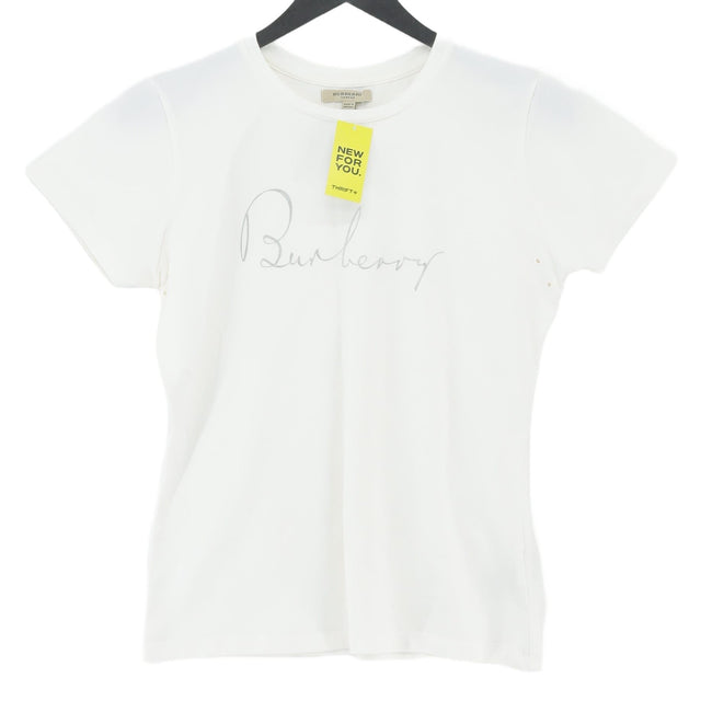 Burberry Women's T-Shirt M White Cotton with Elastane