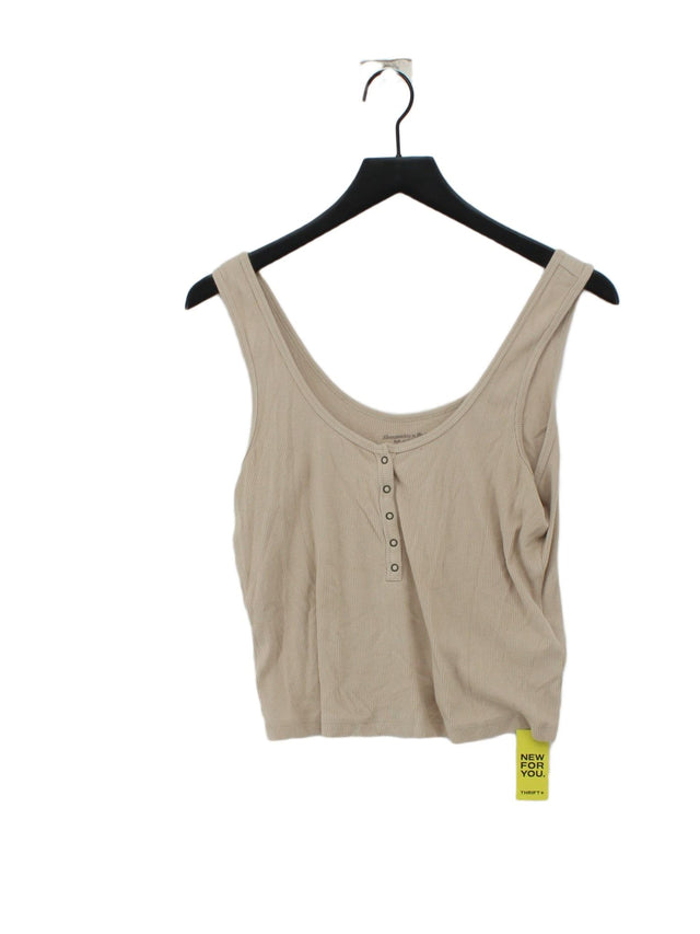 Abercrombie & Fitch Women's Top L Tan Cotton with Elastane