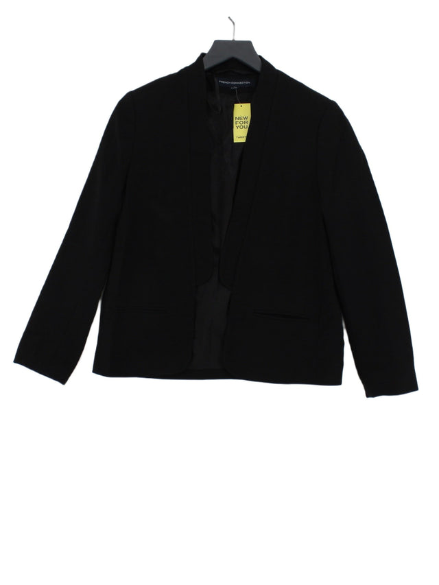 French Connection Women's Blazer UK 6 Black Polyester with Viscose