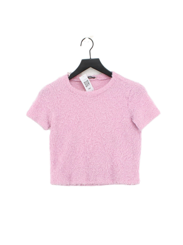 Zara Women's T-Shirt S Pink 100% Other