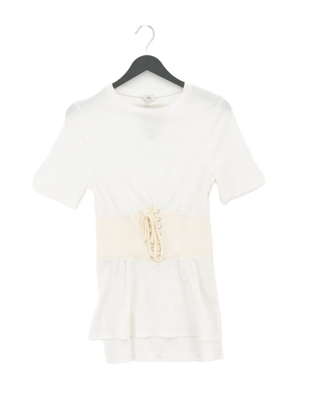 River Island Women's Top UK 10 Cream Polyester with Elastane, Polyamide, Viscose