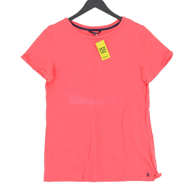 Joules Women's T-Shirt UK 12 Pink 100% Cotton