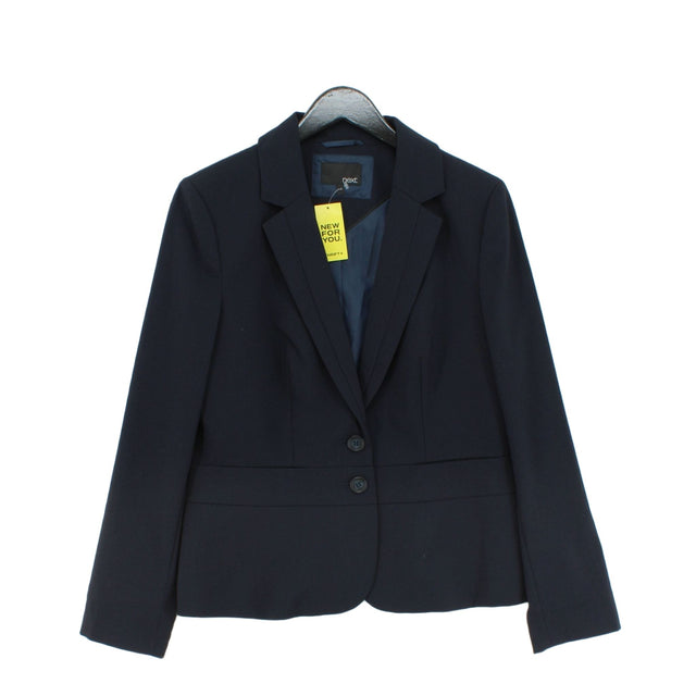 Next Women's Blazer UK 14 Blue Polyester with Elastane, Viscose