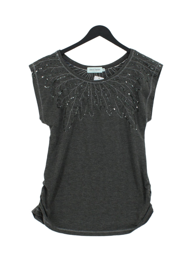 Almost Famous Women's Top M Grey Cotton with Rayon