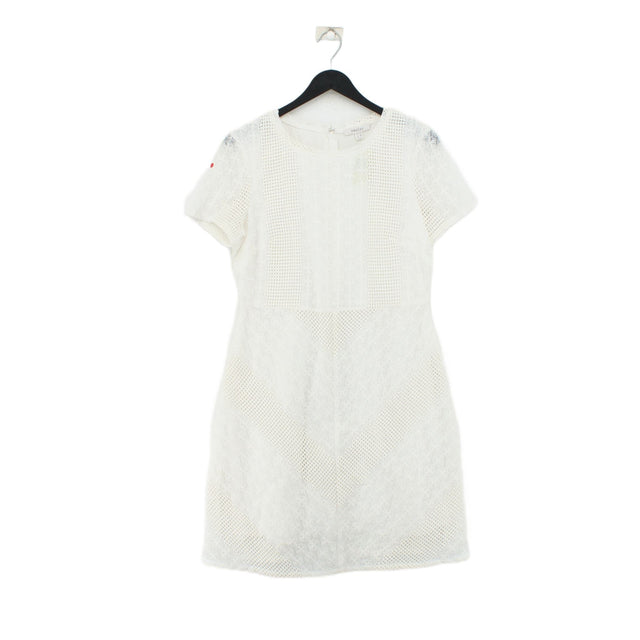 Precis Women's Midi Dress UK 10 White Cotton with Polyester
