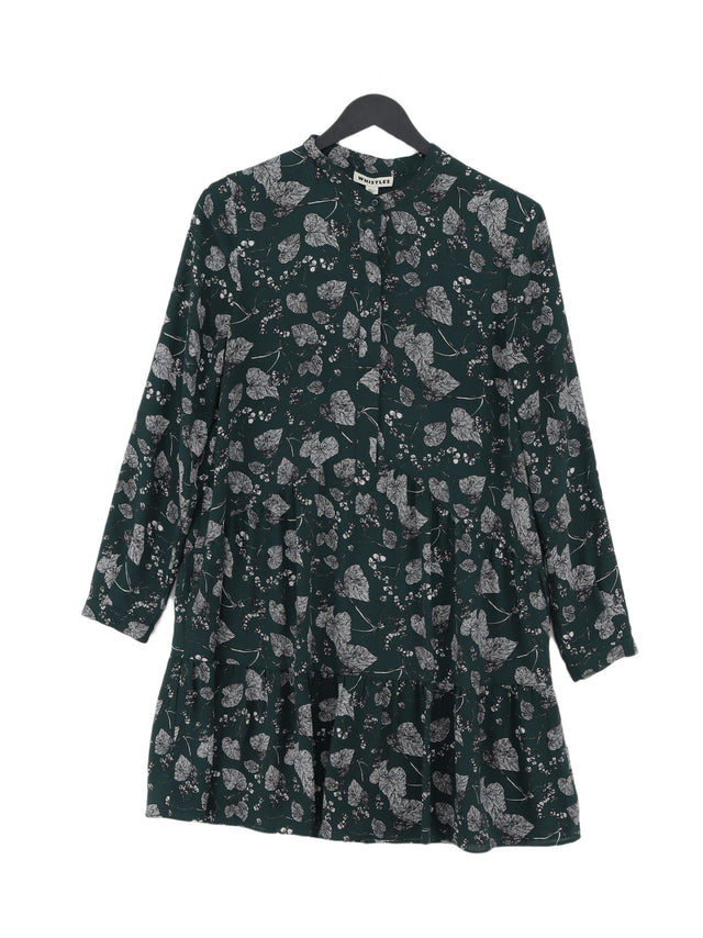 Whistles Women's Midi Dress UK 10 Green Polyester with Linen