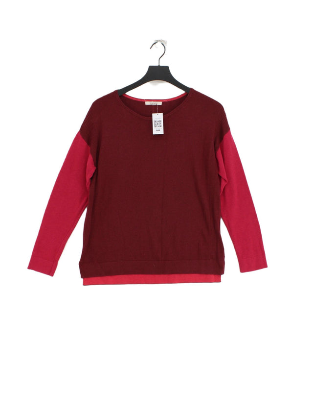 White Stuff Women's Jumper UK 10 Red Cotton with Polyester